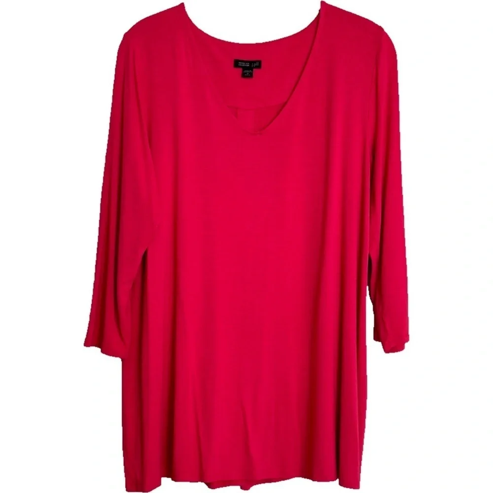 J. Jill Wearever Collection Tunic Blouse To Womens Size M Petite Watermelon Pink
